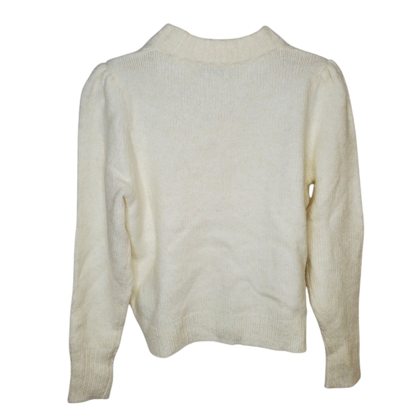 JCrew Alpaca Blend Brushed Crew Cream Cozy Sweater Medium Women #236 - Picture 3 of 5